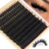 FANXITON volume lash clusters close-up for full yet feather-light fullness.