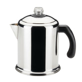 Farberware Classic Yosemite percolator front view for rich stovetop coffee