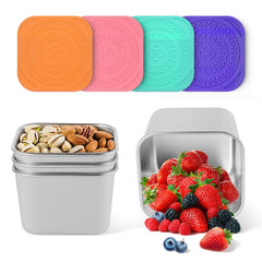 Farielyn-X 4Pack 6oz snack containers show compact stackable design for easy kid lunches.