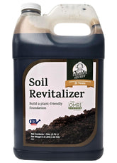 Farmer's Secret soil revitalizer 128oz bottle boosts soil health and microbial activity.