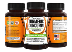 FarmHaven capsules close-up showing rich turmeric color for antioxidant support.