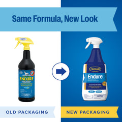 Farnam Endure applied to horse coat demonstrating sweat resistance during ride