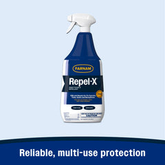 Farnam Repel-X spray on horse demonstrates quick, even coverage.