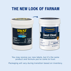 Farnam Swat Ointment applied around the horse's face for targeted fly protection.