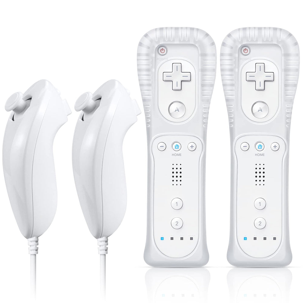 FASIGO remote controller with nunchuck bundle for Wii/Wii U enhances family game nights