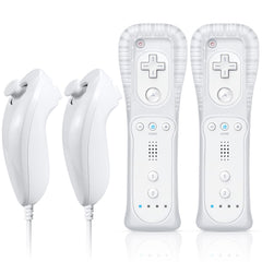 FASIGO remote controller with nunchuck bundle for Wii/Wii U enhances family game nights
