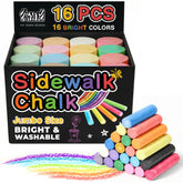 Fat Zebra Designs sidewalk chalk set with 16 colors for vibrant outdoor art