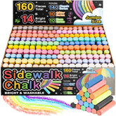 Fat Zebra Designs 160-pcs color variety sidewalk chalk for bold outdoor art