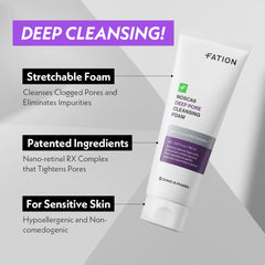 Fation Nosca9 foam texture in hands for gentle cleansing.