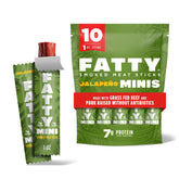 FATTY mini meat sticks with grass-fed beef for portable protein