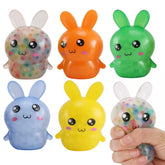 FauKait Easter bunny stress ball yellow in hand, ideal for stress relief and spring fun