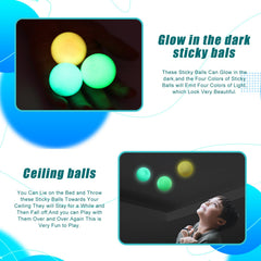 Close-up of FauKait Lumi Balls showing sticky surface texture for ceiling play.