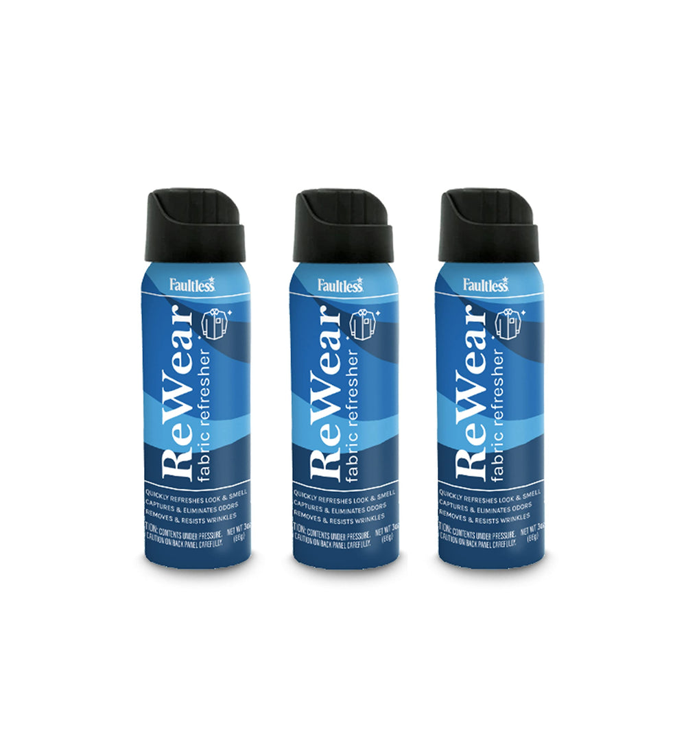 Faultless ReWear bottle pour showing quick fabric refresh and wrinkle release.
