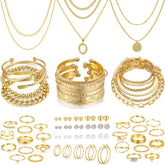 FAXHION 68-piece gold jewelry set necklaces—versatile pieces for daily wear and special occasions