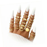 FAXHION gold stackable rings bundle for versatile daily wear and easy styling.