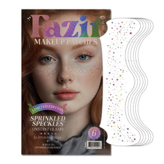 Fazit makeup patches sprinkled speckles close-up for festival sparkle