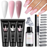 Fcozpjk poly gel kit with white, mauve, pink colors for stylish nail extensions