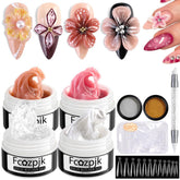 Fcozpjk solid builder gel nails kit with four colors for versatile designs