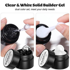 Fcozpjk solid builder gel white for crisp 3D accents and nail art.