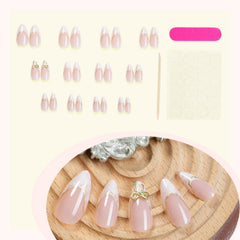 Nail file helps shape and perfect the almond tips.