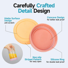 FEBABACI concave-design stackable lids help space-saving jar stacking.