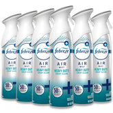 Febreze Air Mist bottle front showing Heavy Duty Crisp Clean scent for refreshed rooms.