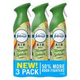 Febreze Air Mist Mango Splash bottle ready for quick odor control in any room.