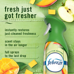 Febreze Air Mist Mango Splash in a kitchen setting for odor control.