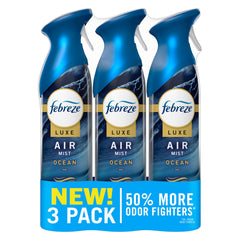 Febreze Air Mist Ocean bottle delivers fast, long-lasting fresh scent for any room.