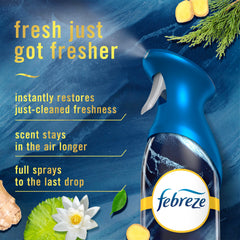 Febreze Air Mist Ocean label shows a 3-pack, ready for quick use.