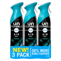 Febreze Air Mist Unstopables Fresh bottle ready to refresh any room.