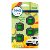 Febreze Car Vent Clip Mango Splash on vent delivers tropical freshness.