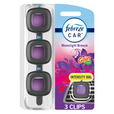 Febreze car vent clip delivering Moonlight Breeze scent for a fresh ride.