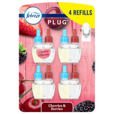 Febreze Fade Defy plug-in with cherries-berries refill in outlet for long-lasting freshness