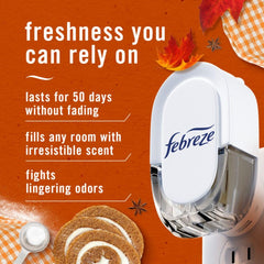 Febreze Pumpkin Roll refill offers seasonal aroma for cozy autumn spaces.