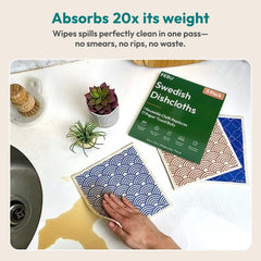 FEBU dishcloth showing diamond texture for streak-free cleaning on surfaces