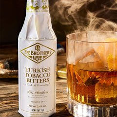 Closeup of Fee Brothers Turkish Tobacco Bitters enriching depth and complexity in mixed drinks.