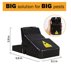 Feeke rat trap large bait cup in action supports humane, fast targeting.