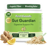 Feel Goods Gut Guardian lemon-ginger powder in tub for daily digestive support
