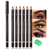 FeiCuiYun 6Pcs eyebrow pencil set with wooden body for precise natural brows
