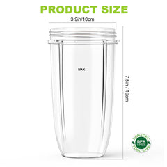 Feilifan two-pack 32 oz cups offer convenient backup blending options.