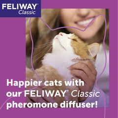 Feliway Classic label closeup highlights pheromone science for feline well-being