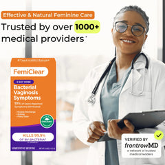 FemiClear natural organic ingredients for gentle vaginal care.