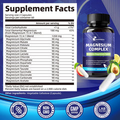 Femmetra Magnesium Complex bottle back label highlights vegan, non-GMO purity.