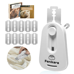 Fenikara bread lame with magnetic storage on a fridge for quick access
