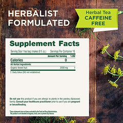 Traditional Medicinals fennel tea bags closeup for convenient digestion aid after meals.
