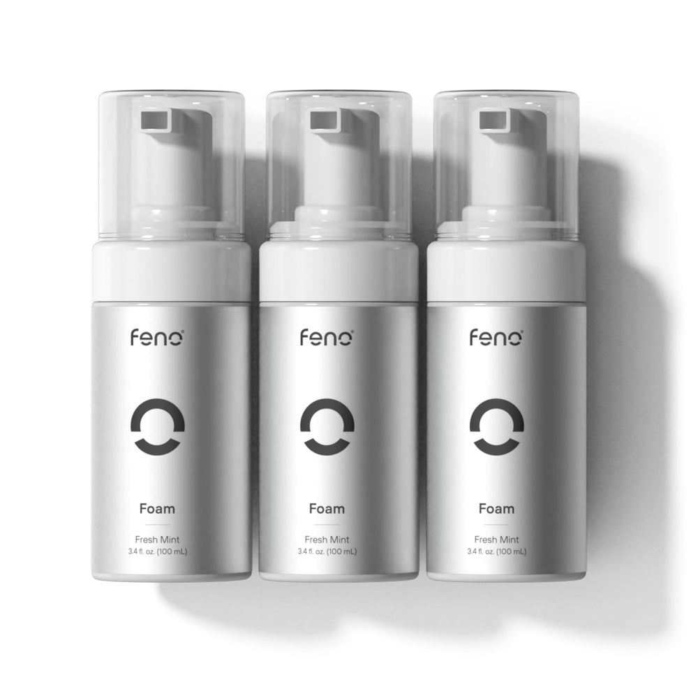 Feno Foam Toothpaste foaming action delivers a deep, even clean.