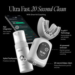 Feno Foam Toothpaste travel pump keeps brushing clean on the go.