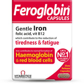 Feroglobin bottle front showing brand and gentle iron formula for daily energy.