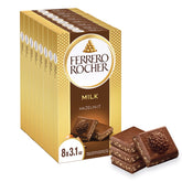 Ferrero Rocher milk chocolate hazelnut bar close-up, ideal self-treat